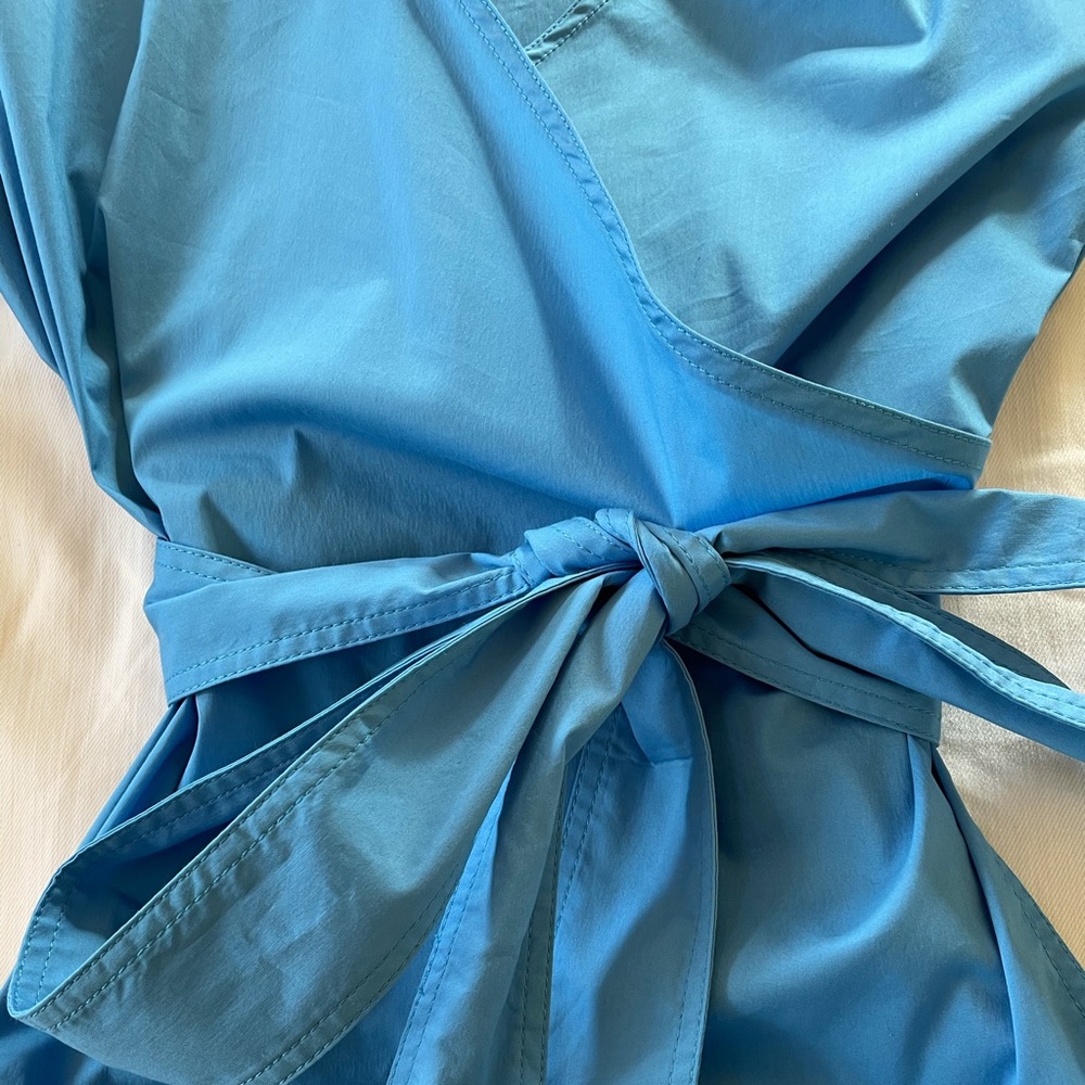 Jason Wu “Grey” wrap turquoise poplin blouse NWOT